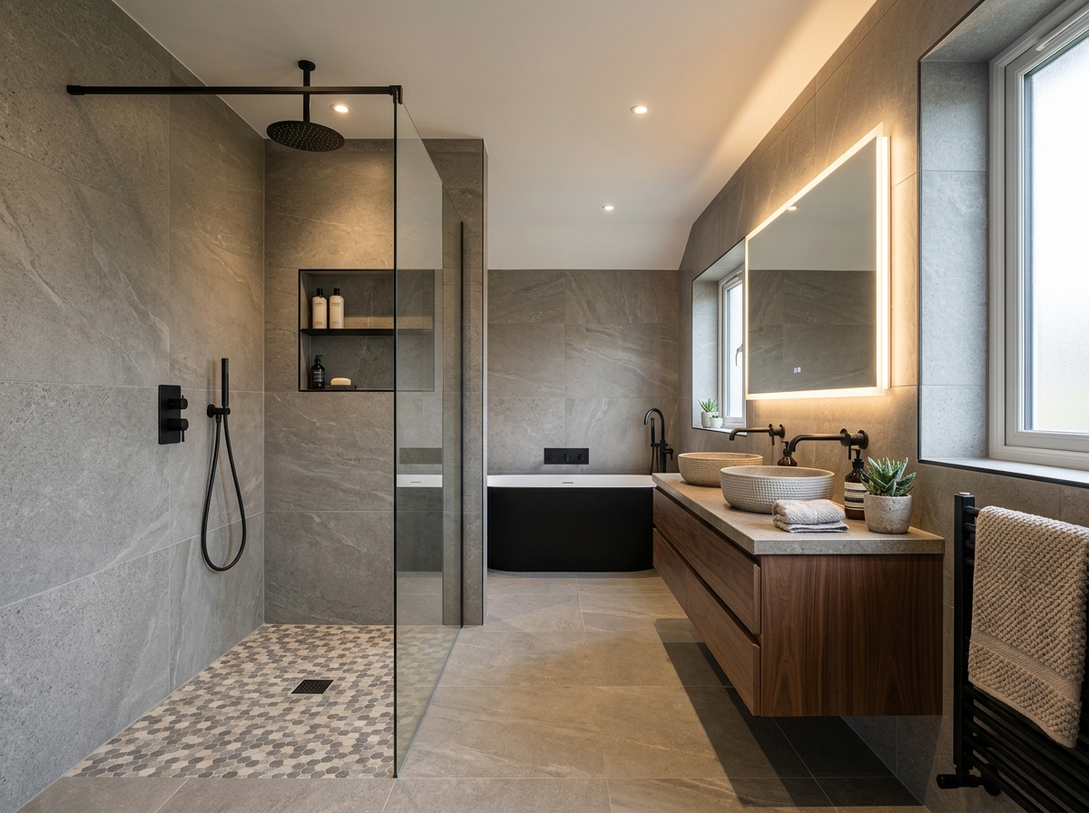 Rénovation complète salle de bain et douche à l'italienne à Thonon-les-Bains